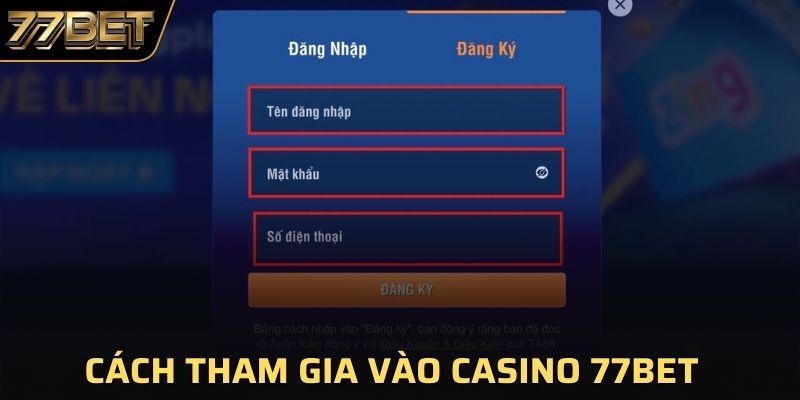 Các bước tham gia trải nghiệm đánh bài tại 77BET an toàn